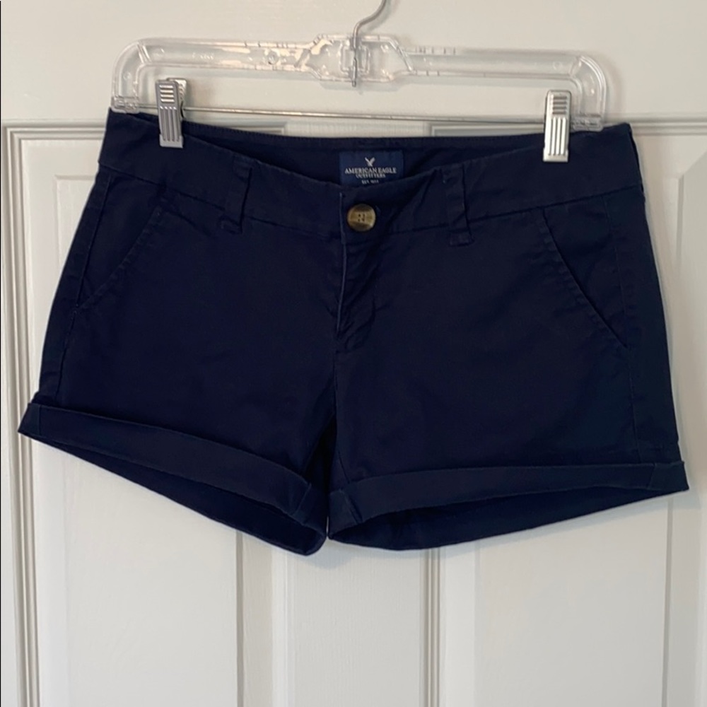 American Eagle midi stretch navy shorts: Sz 2